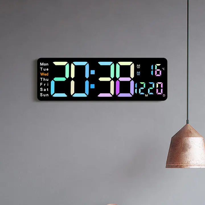 Digital Wall Clock Extra-Large LED RGB Night Light