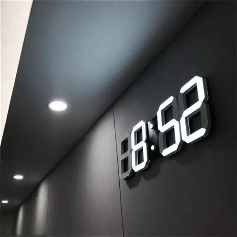 Digital Wall Clock Large Dimmable LED Remote & USB-Powered