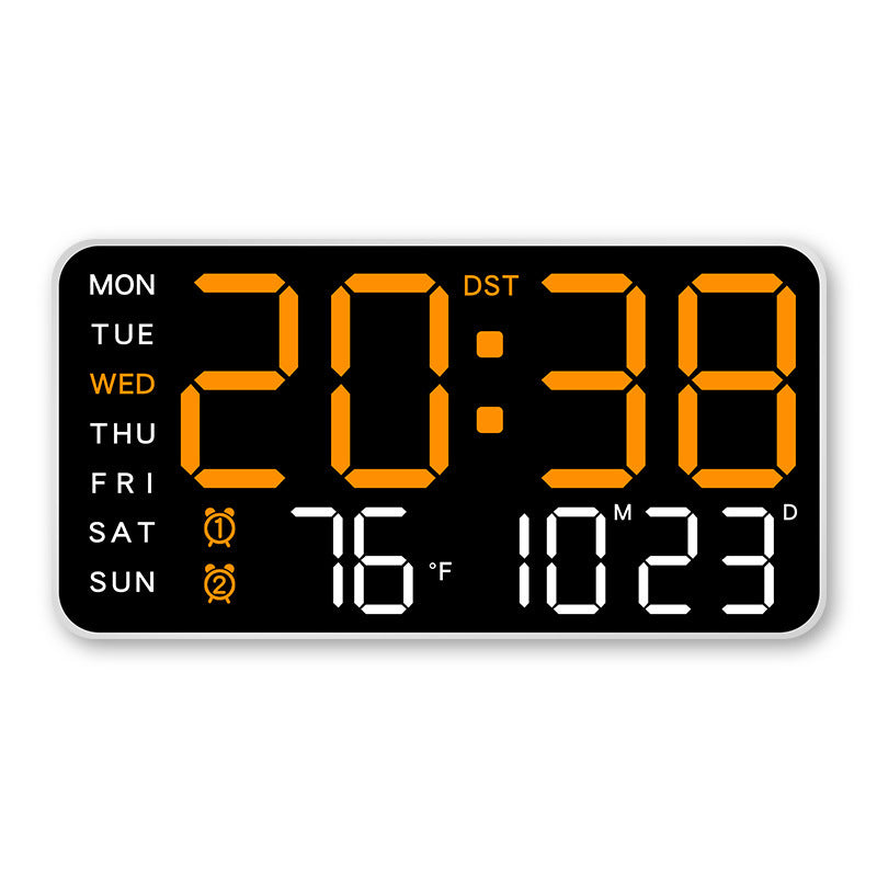 Digital Wall Clock Large LED Time Date Temperature