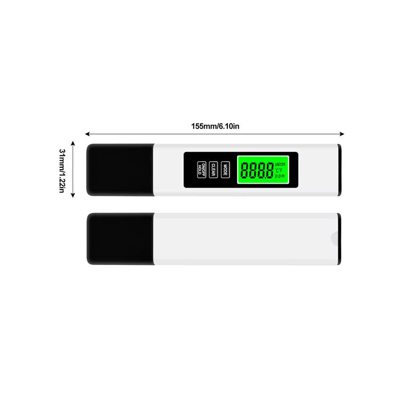 Digital Water Tester 4-in-1 TDS EC Temp Backlit Display