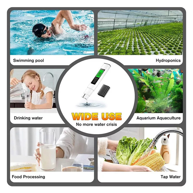 Digital Water Tester 4-in-1 TDS EC Temp Backlit Display