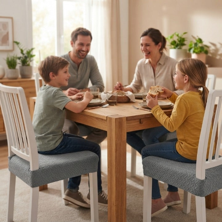 Dining Chair Covers Elastic Jacquard Water-Repellent Set of 4
