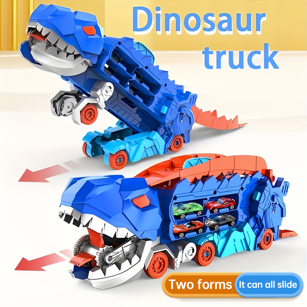 Dinosaur Transport Truck Foldable Racetrack & Storage BPA-Free