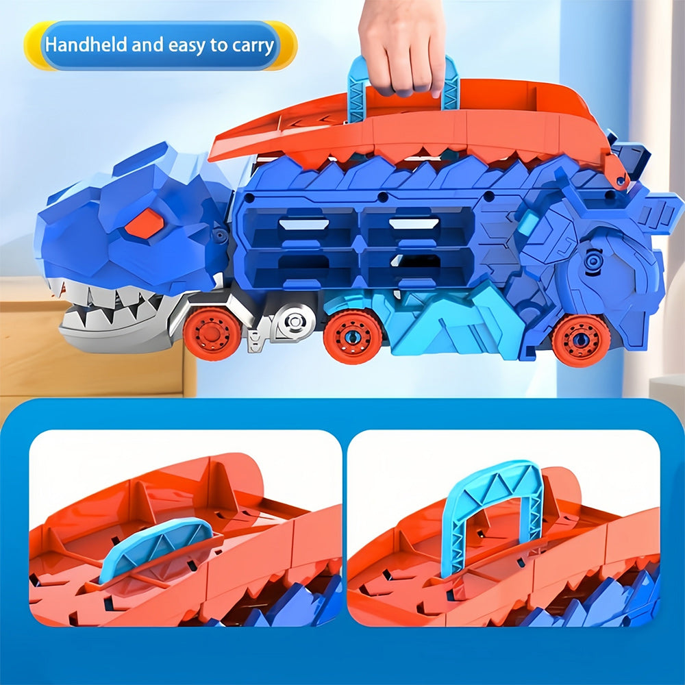 Dinosaur Transport Truck Foldable Racetrack & Storage BPA-Free