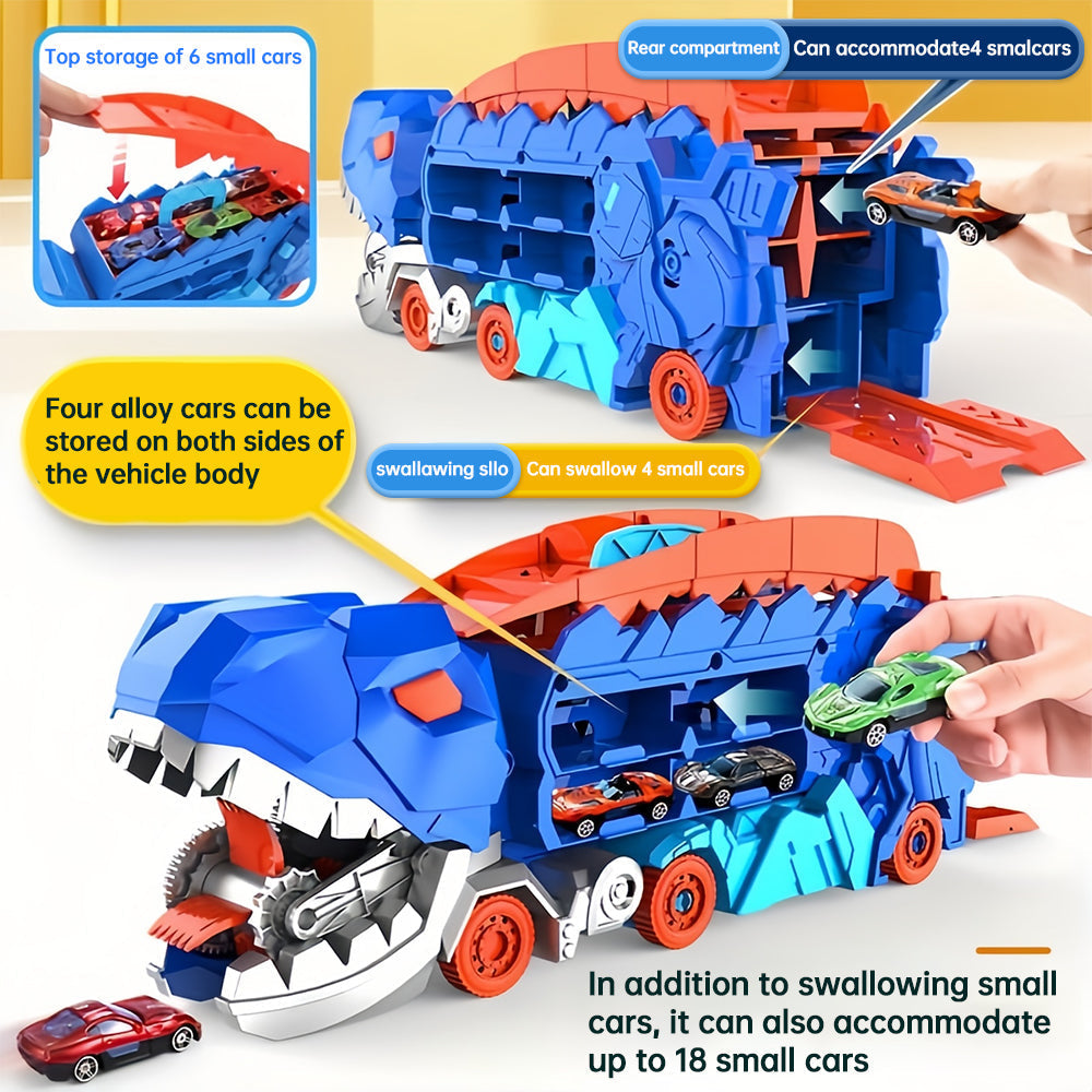 Dinosaur Transport Truck Foldable Racetrack & Storage BPA-Free
