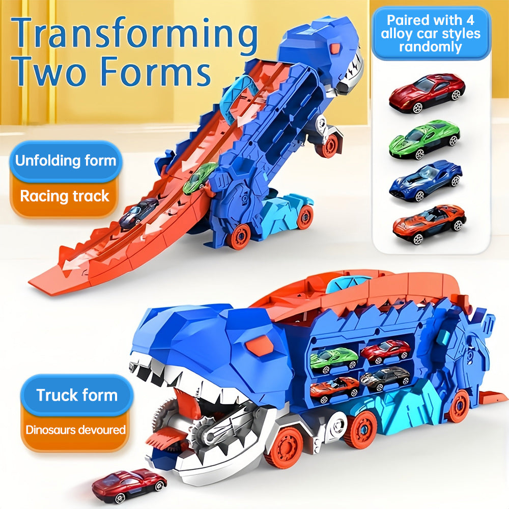 Dinosaur Transport Truck Foldable Racetrack & Storage BPA-Free