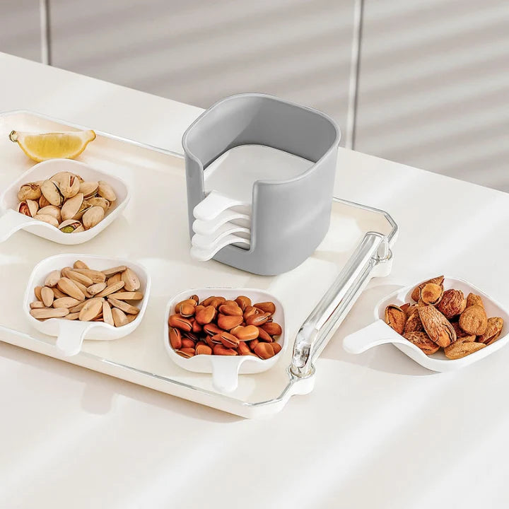 Dip Bowl Set Removable Bowls Space-Saving Holder
