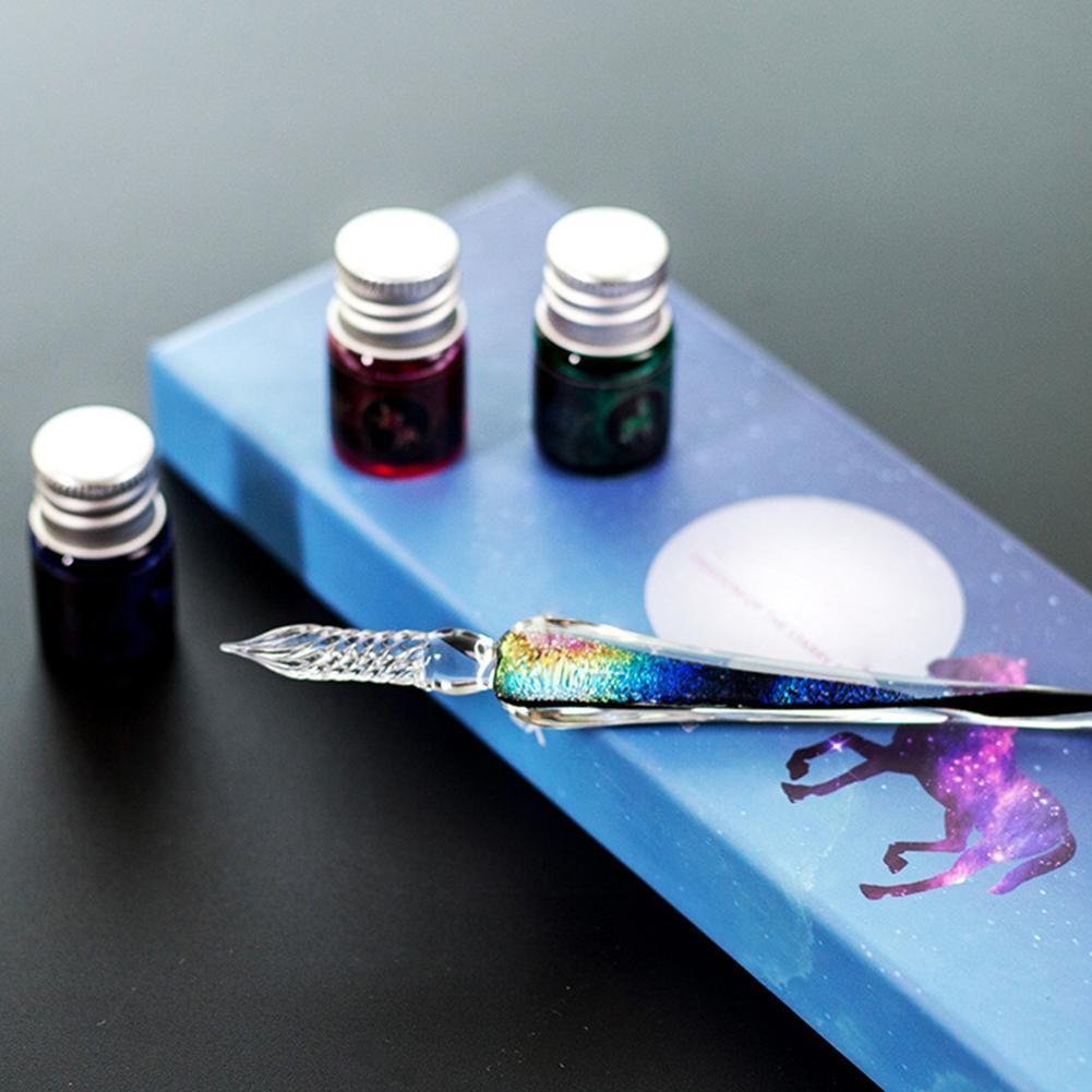 Dip Pen Mouth-Blown Crystal Spiral Tip