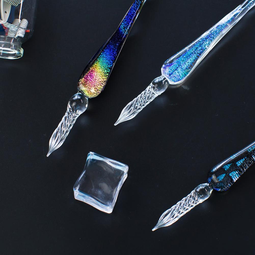 Dip Pen Mouth-Blown Crystal Spiral Tip