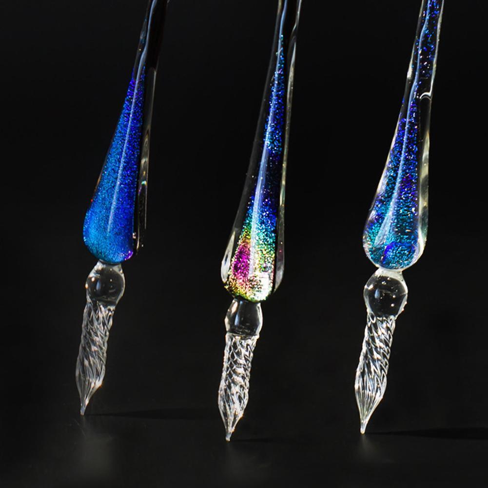 Dip Pen Mouth-Blown Crystal Spiral Tip