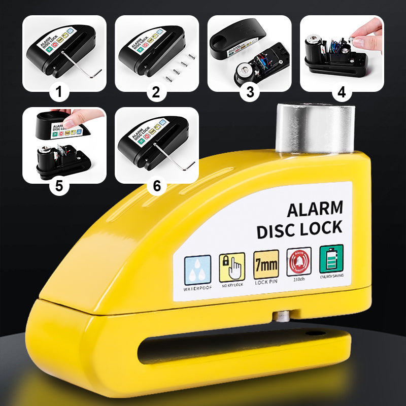 Disc Lock 110 dB Alarm Aluminum Alloy Weatherproof