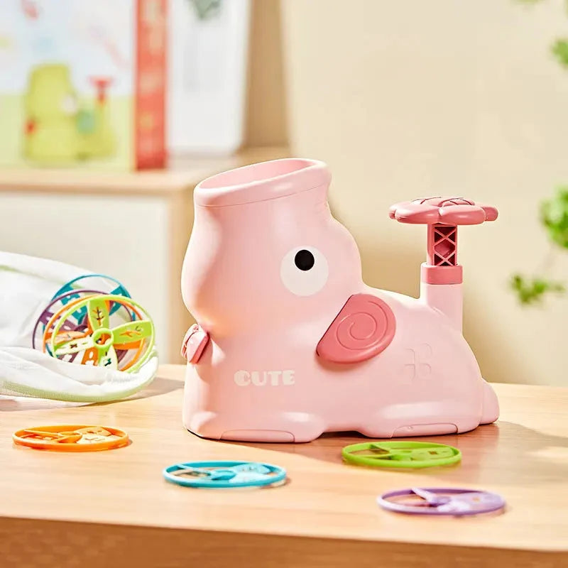 Disc Throwing Game Pedal-Start Launcher Catch Nets & Goggles