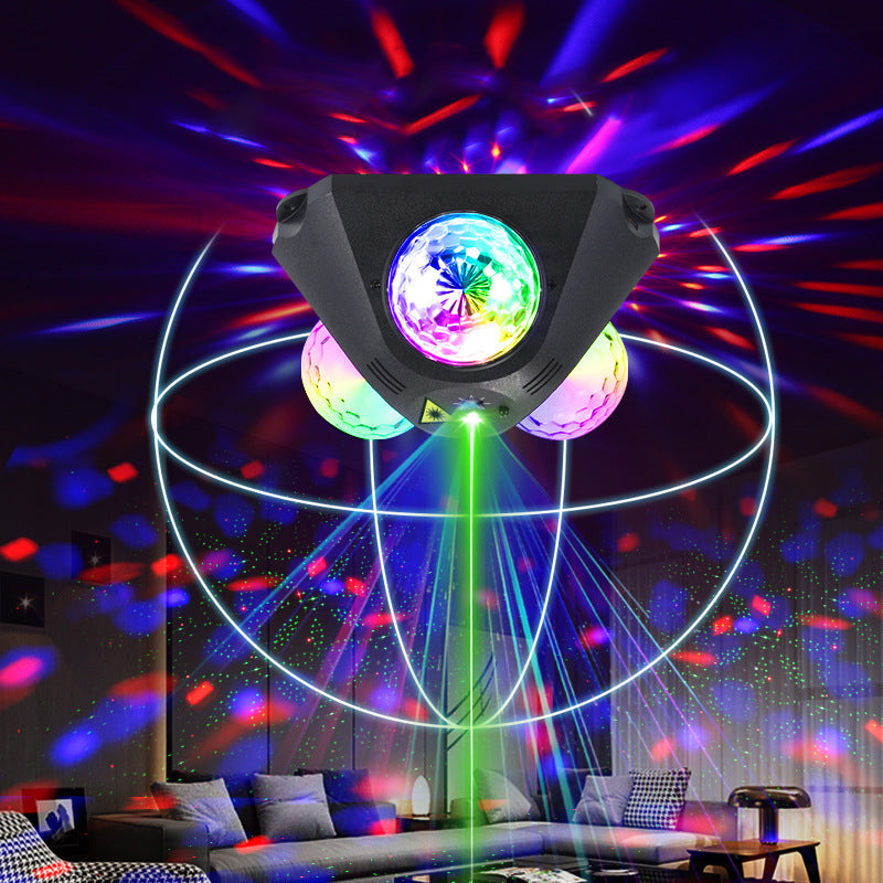 Disco Projector Music-Synced RGB Disco Balls & Lasers