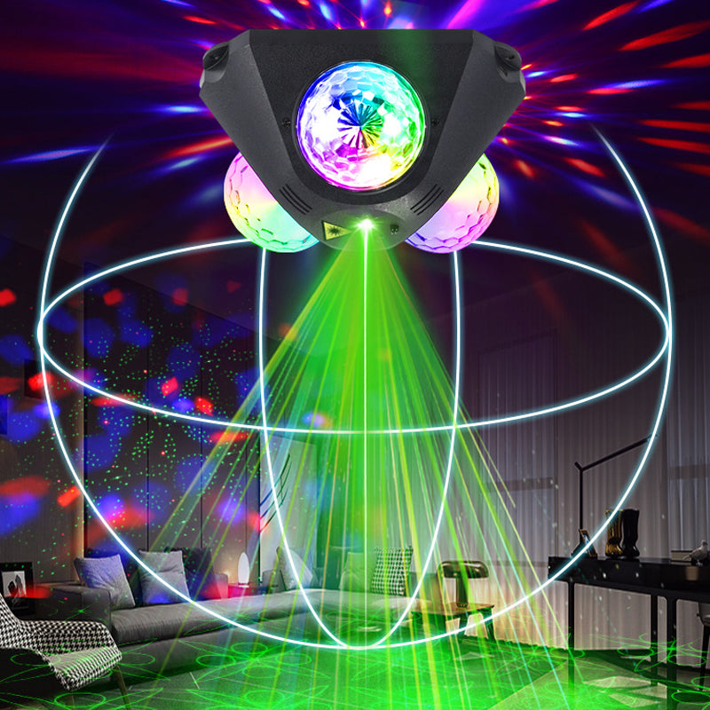 Disco Projector Music-Synced RGB Disco Balls & Lasers