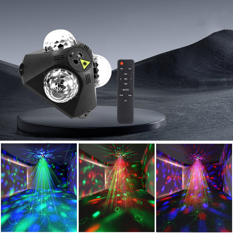 Disco Projector Music-Synced RGB Disco Balls & Lasers