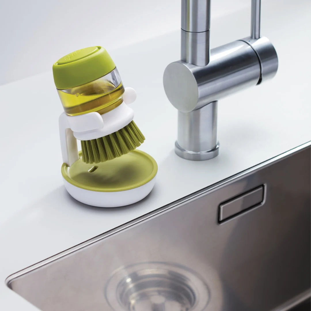 Dish Brush Refillable Soap Dispenser Scratch-Resistant Bristles