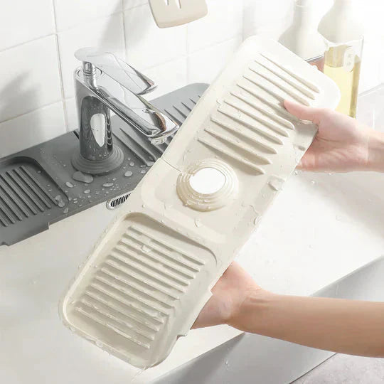 Dish Drying Mat Self-Draining Silicone Raised Grooves