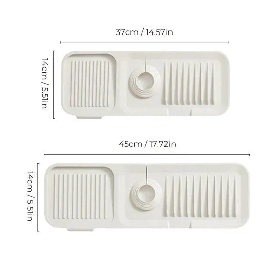 Dish Drying Mat Self-Draining Silicone Raised Grooves
