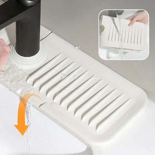 Dish Drying Mat Self-Draining Silicone Raised Grooves