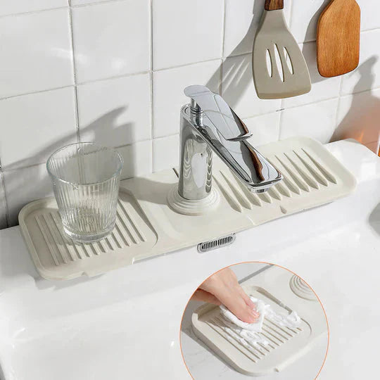 Dish Drying Mat Self-Draining Silicone Raised Grooves