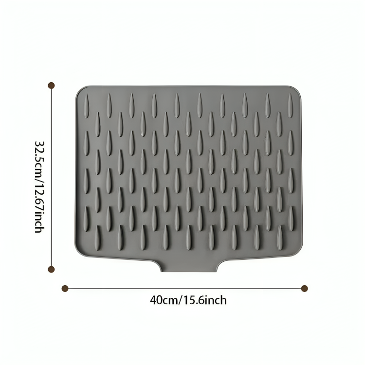 Dish Drying Mat Silicone Drainage Channel Non-Slip
