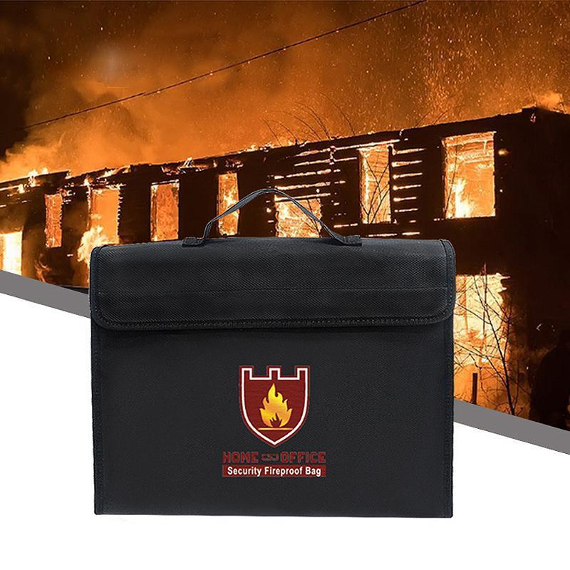 Document Bag Fireproof & Water-Repellent Fits 15-Inch Laptop