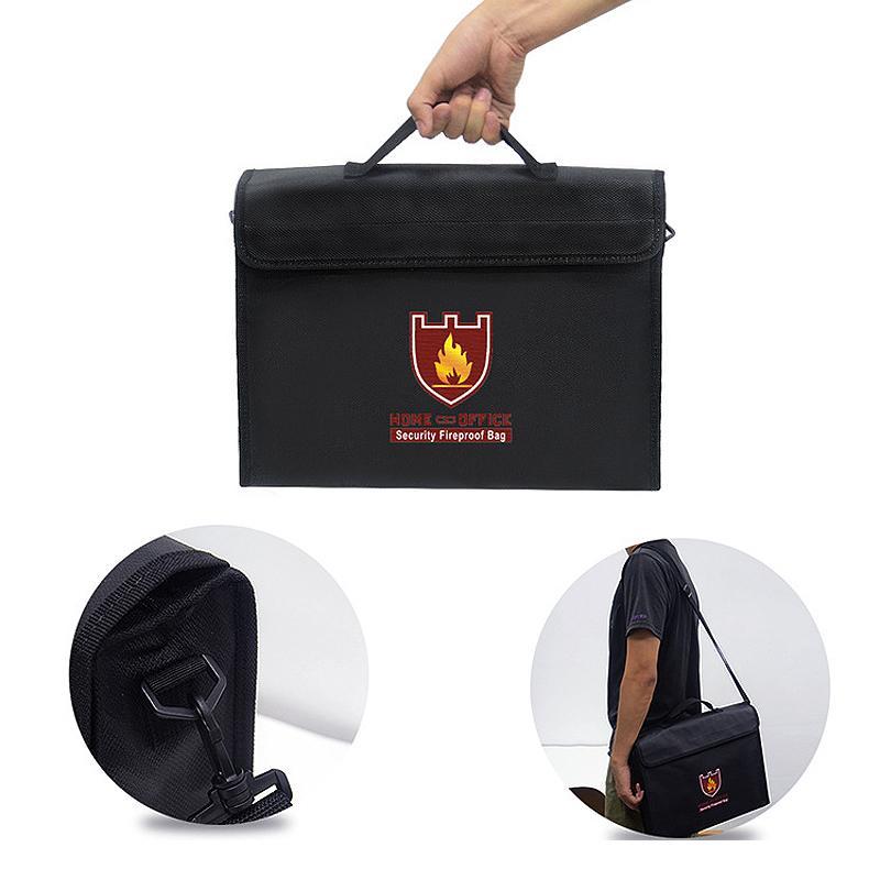 Document Bag Fireproof & Water-Repellent Fits 15-Inch Laptop