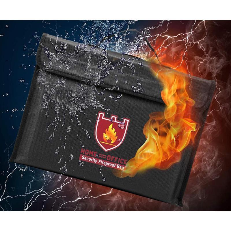 Document Bag Fireproof & Water-Repellent Fits 15-Inch Laptop