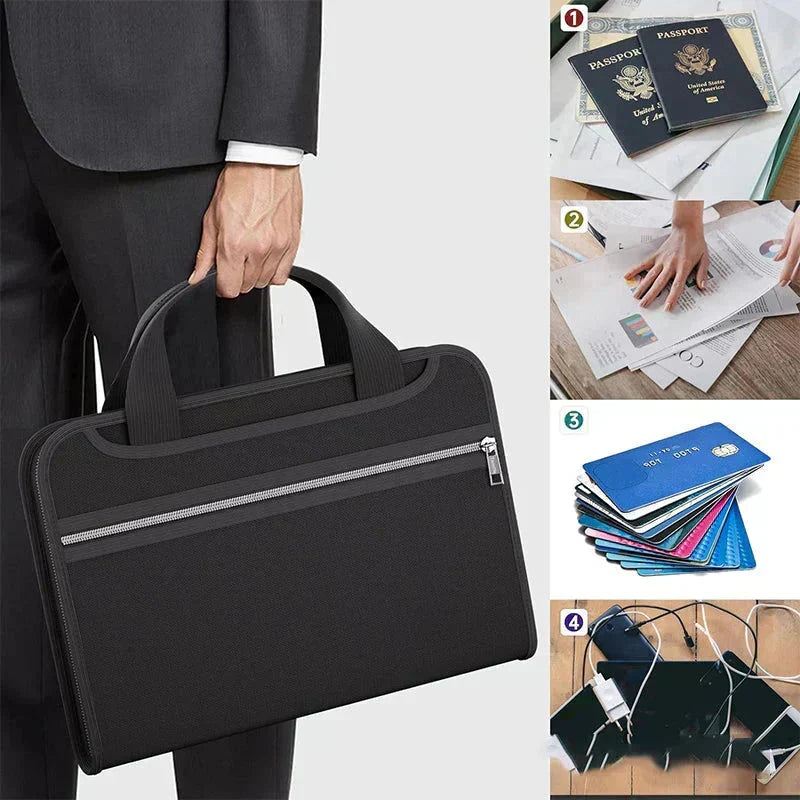 Document Folder Fire-Resistant Water-Resistant 12-Compartment