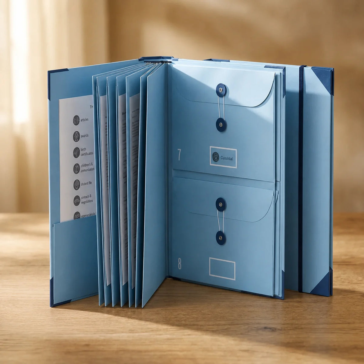 Document Organizer Guided Sections Multiple Lockable Compartments