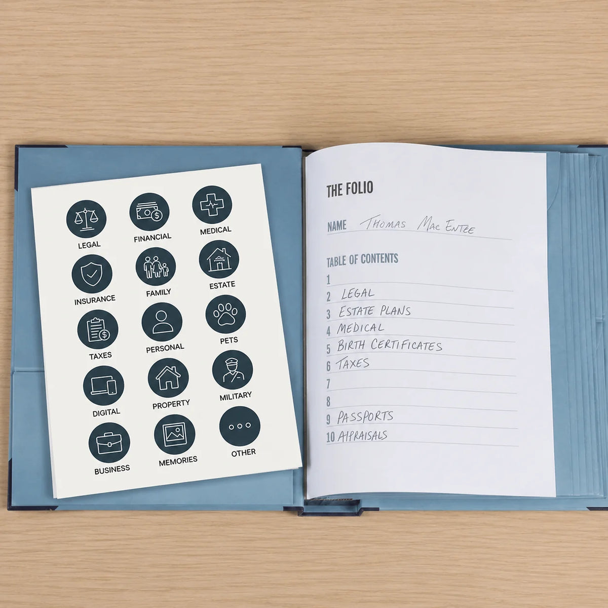 Document Organizer Guided Sections Multiple Lockable Compartments