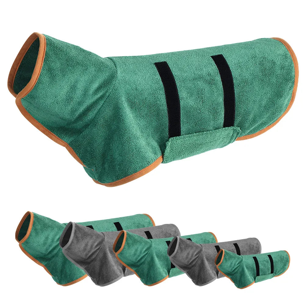 Dog Bathrobe Hooded Ultra-Absorbent Microfiber