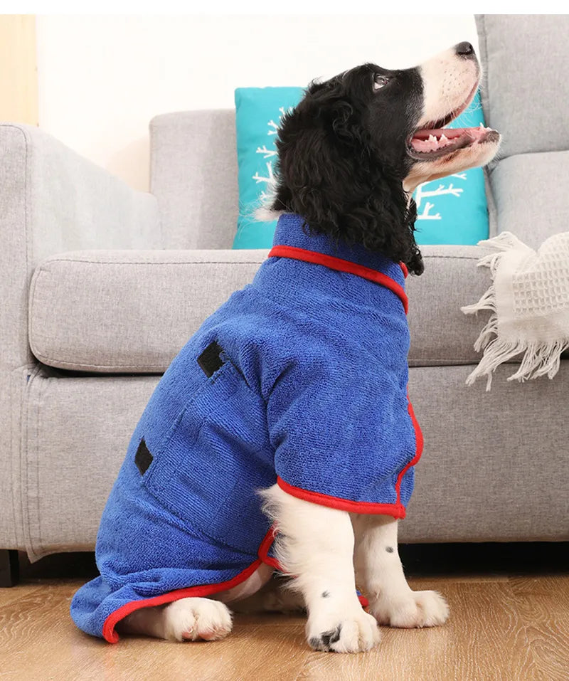 Dog Bathrobe Hooded Ultra-Absorbent Microfiber