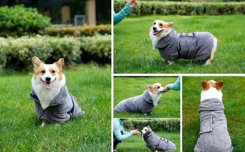 Dog Bathrobe Hooded Ultra-Absorbent Microfiber