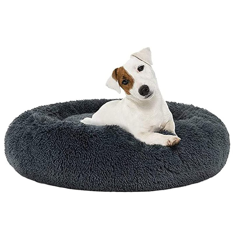 Dog Bed Calming Donut Memory Foam & Plush Cover