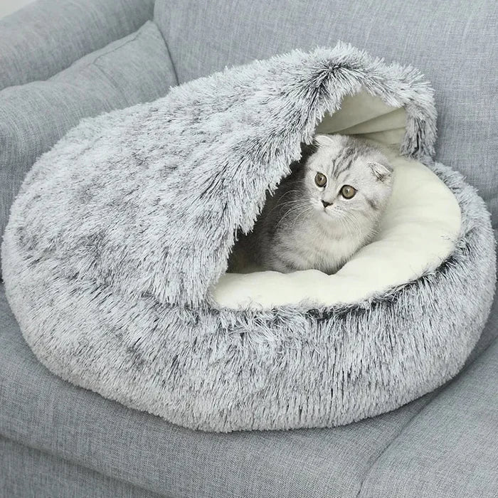 Dog Bed Round Plush Raised Edge Non-Slip Machine Washable