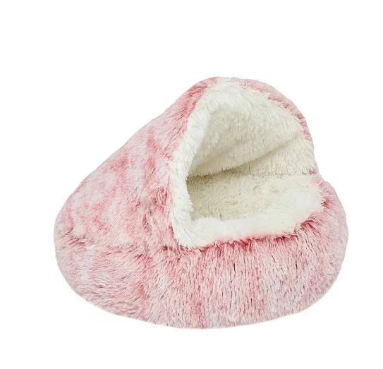 Dog Bed Round Plush Raised Edge Non-Slip Machine Washable