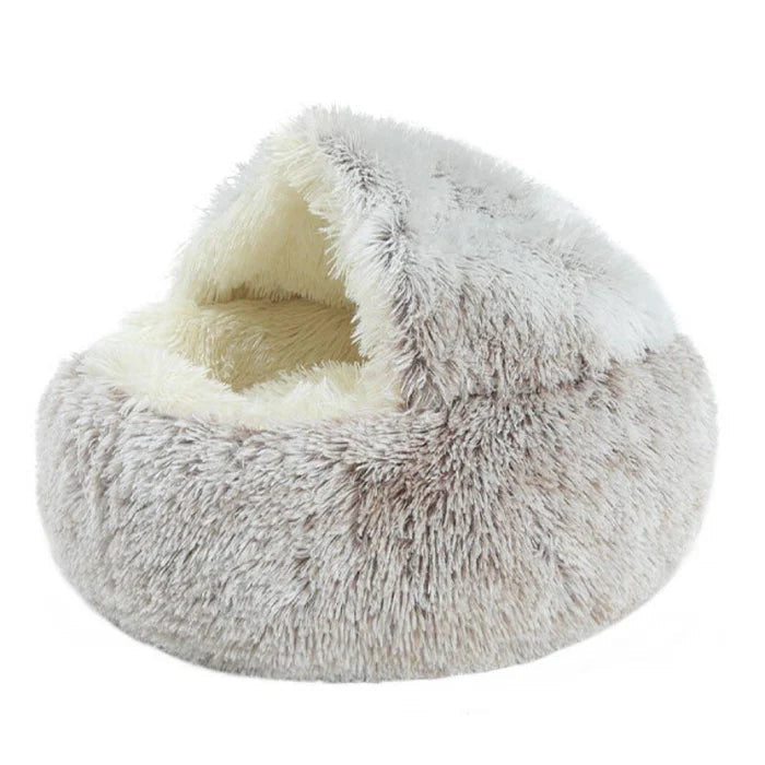 Dog Bed Round Plush Raised Edge Non-Slip Machine Washable