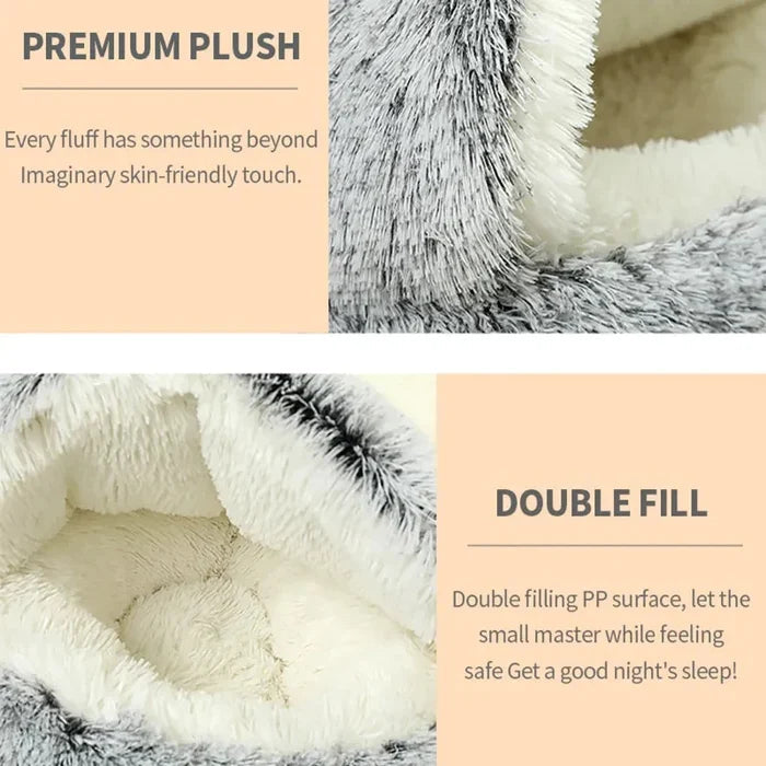 Dog Bed Round Plush Raised Edge Non-Slip Machine Washable