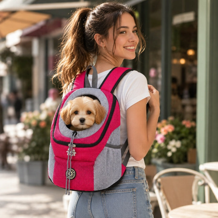 Dog Carrier Backpack Ergonomic Breathable Mesh Safety Hook