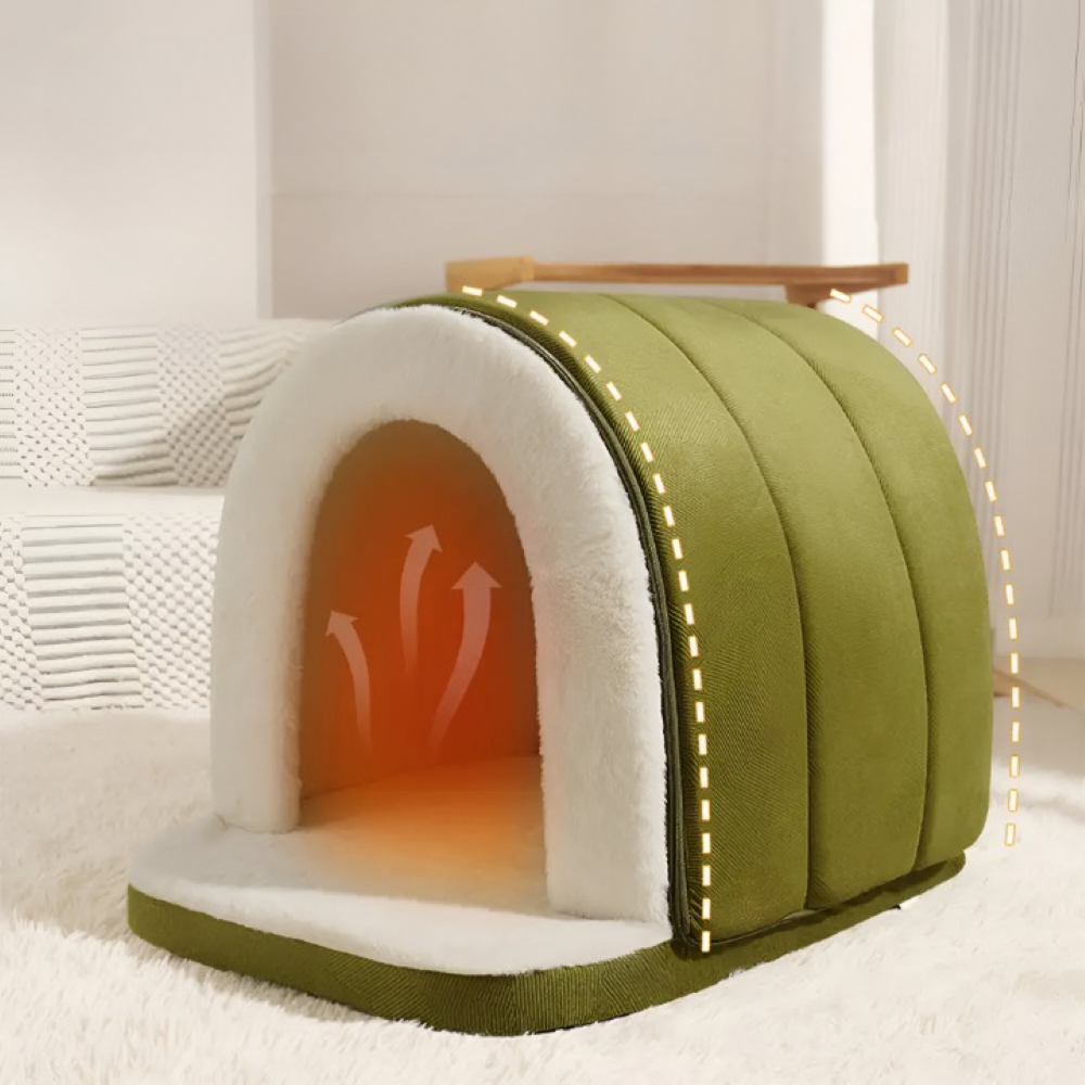 Dog & Cat Bed Convertible Cave-to-Flat Orthopedic Foam