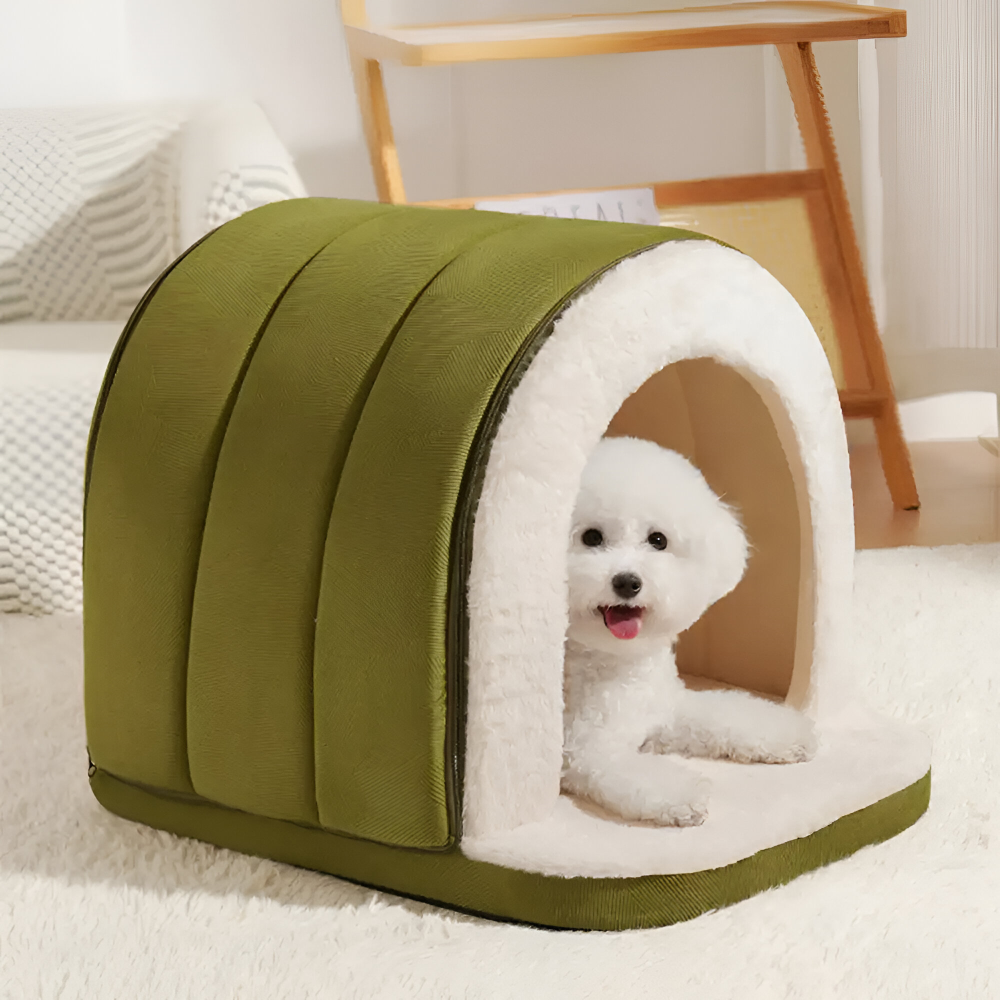 Dog & Cat Bed Convertible Cave-to-Flat Orthopedic Foam