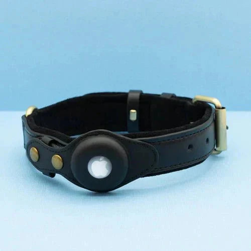 Dog Collar AirTag Holder Recycled Leather Waterproof