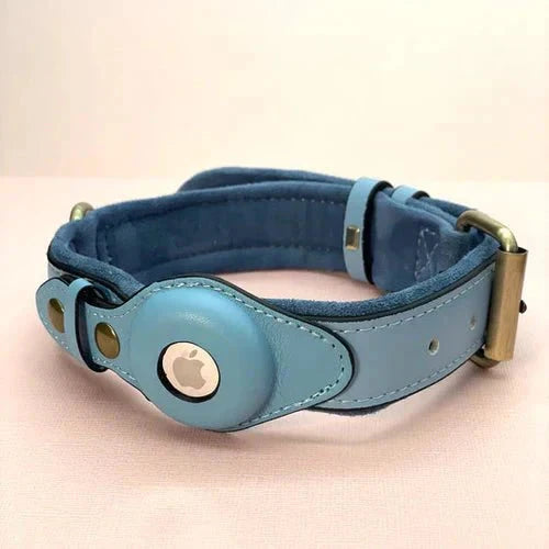 Dog Collar AirTag Holder Recycled Leather Waterproof