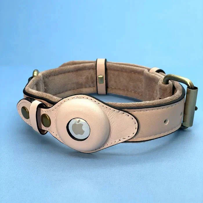 Dog Collar AirTag Holder Recycled Leather Waterproof