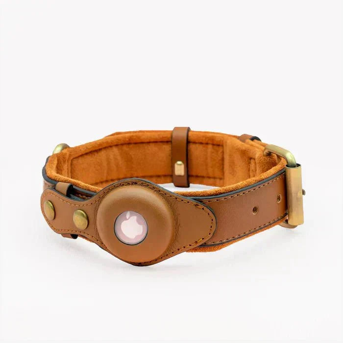 Dog Collar AirTag Holder Recycled Leather Waterproof