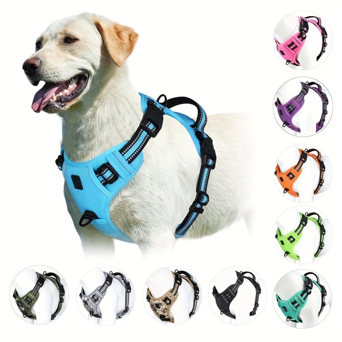 Dog Harness Anti-Pull Padded Handle Breathable Mesh