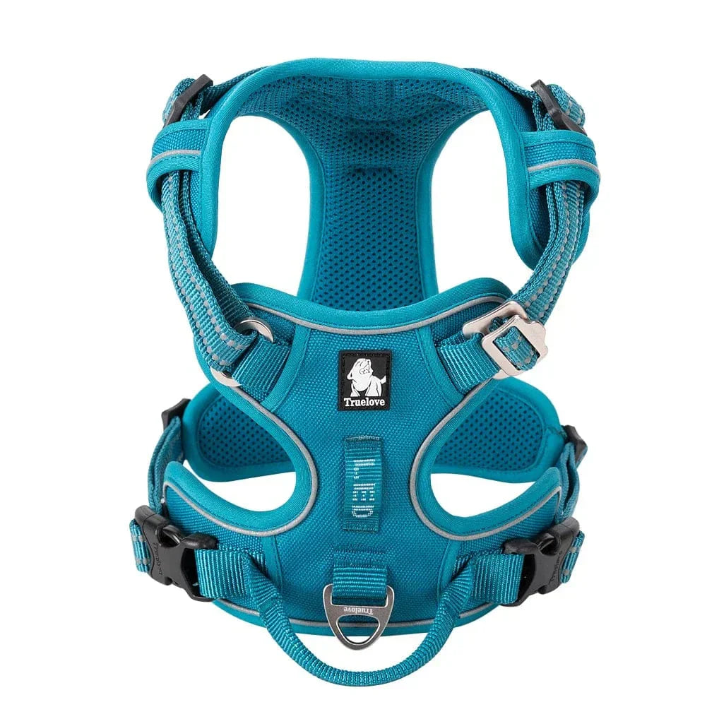 Dog Harness Breathable Fabric Adjustable Straps One-Hand Release Buckles