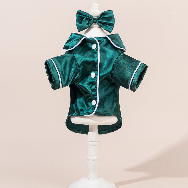 Dog Pajamas Silky Satin & Breathable Acrylic Snap Buttons