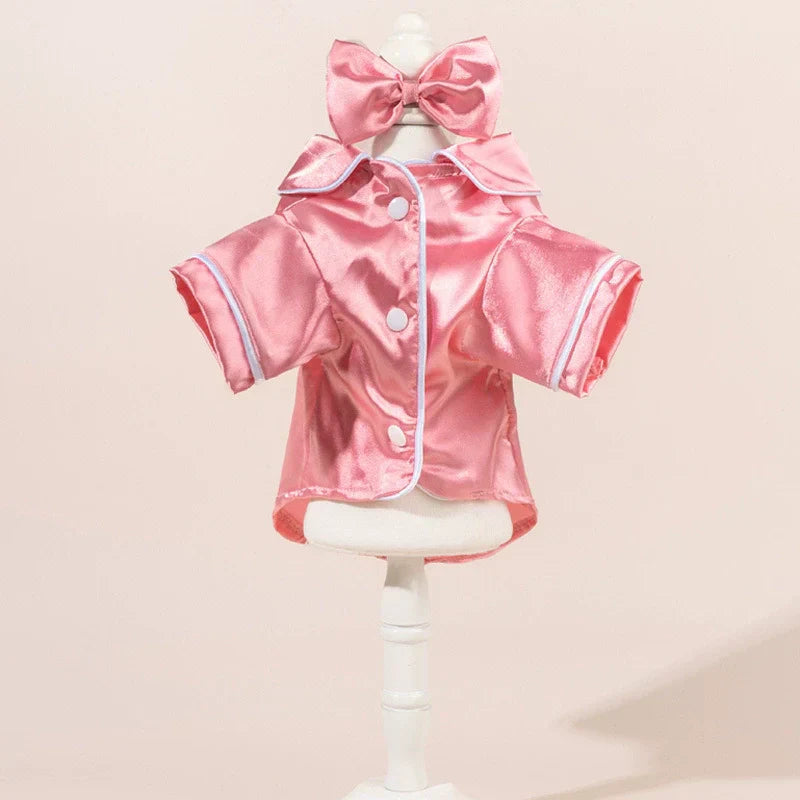 Dog Pajamas Silky Satin & Breathable Acrylic Snap Buttons